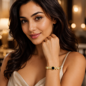 Golden Black Circle Bracelet