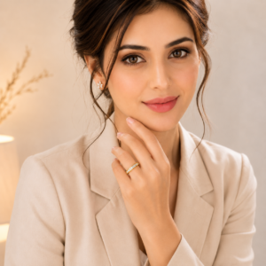 Crystal Line AD Gold Ring