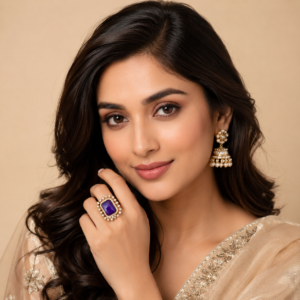 Royal Purple Monalisha Gold Ring