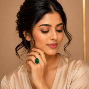 Monalisa Teardrop AD Gold Ring