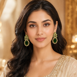 Anvika Green AD Earrings