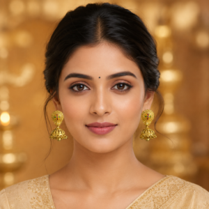 Aura Minakari Gold Jhumki Earrings
