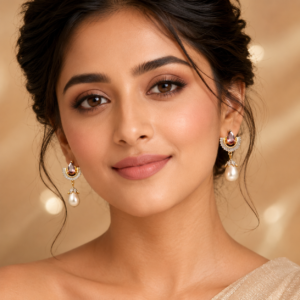 Pearl Dewdrop AD Earrings