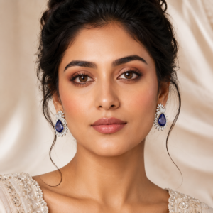 Neelora Blue AD Stud Earrings
